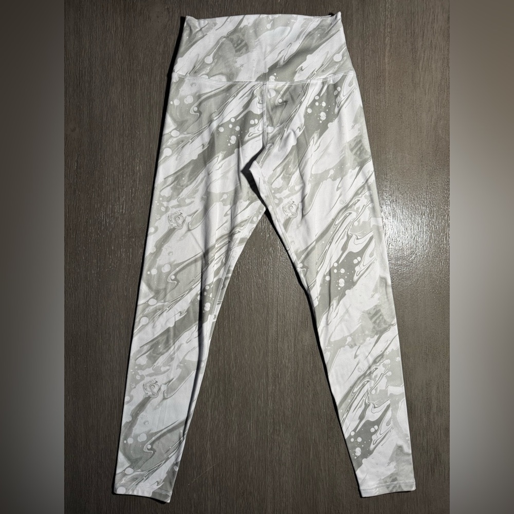 Glyder Marble Higher Power Grey White Leggings XS